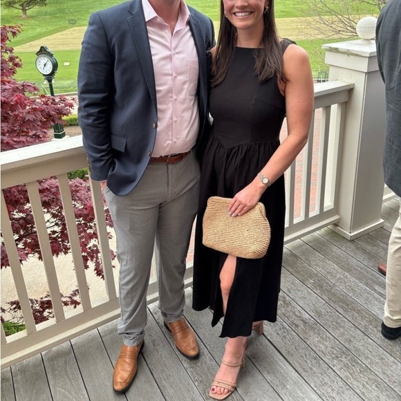 ASTR The Label Bow Back Apron Black Midi Dress M - Picture 3 of 11